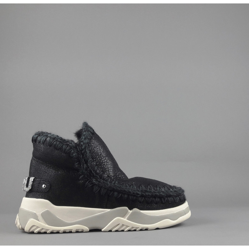 Mou \ Eskimo Trainer Donna Montone Metal Cracked Nero Prezzo 289,00