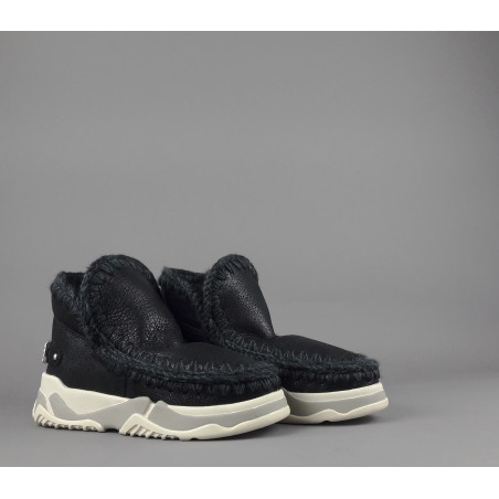 Mou \ Eskimo Trainer Donna Montone Metal Cracked Nero Prezzo 289,00