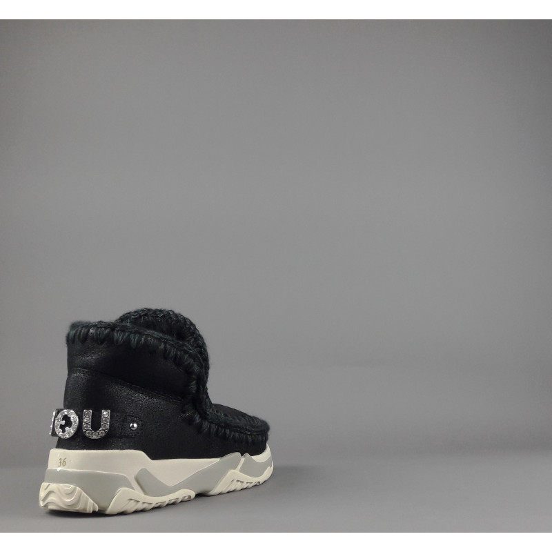 Mou \ Eskimo Trainer Donna Montone Metal Cracked Nero Prezzo 289,00