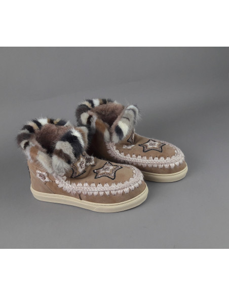 Mou \ Eskimo Sneakers Donna Montone Con Visone Marrone Prezzo 319,00