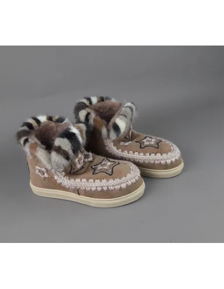 Mou \ Eskimo Sneakers Donna Montone Con Visone Marrone Prezzo 319,00