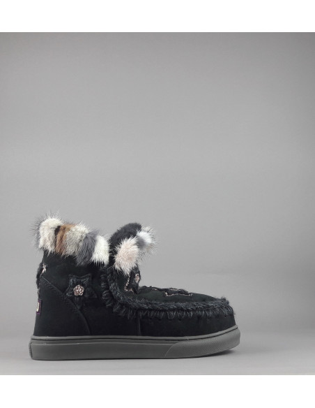 Mou \ Eskimo Sneakers Donna Montone Con Visone Nero Prezzo 319,00