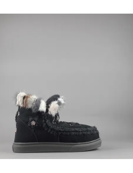 Mou \ Eskimo Sneakers Donna Montone Con Visone Nero Prezzo 319,00
