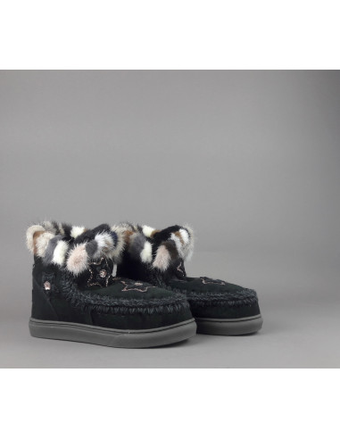 Mou \ Eskimo Sneakers Donna Montone Con Visone Nero Prezzo 319,00