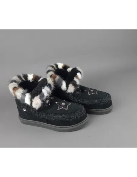 Mou \ Eskimo Sneakers Donna Montone Con Visone Nero Prezzo 319,00