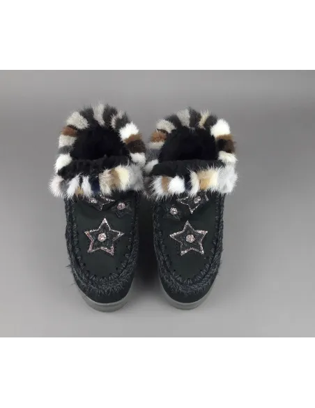 Mou \ Eskimo Sneakers Donna Montone Con Visone Nero Prezzo 319,00