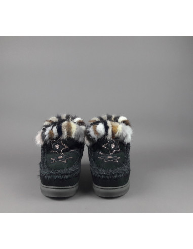 Mou \ Eskimo Sneakers Donna Montone Con Visone Nero Prezzo 319,00