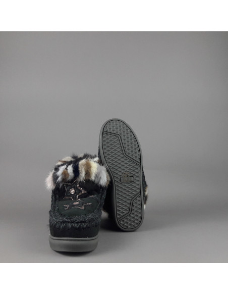 Mou \ Eskimo Sneakers Donna Montone Con Visone Nero Prezzo 319,00