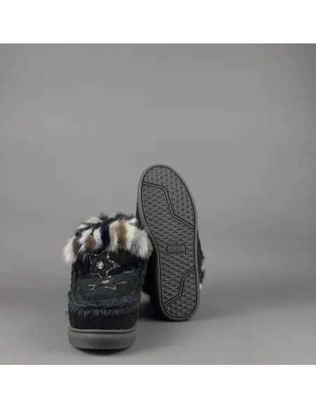 Mou \ Eskimo Sneakers Donna Montone Con Visone Nero Prezzo 319,00