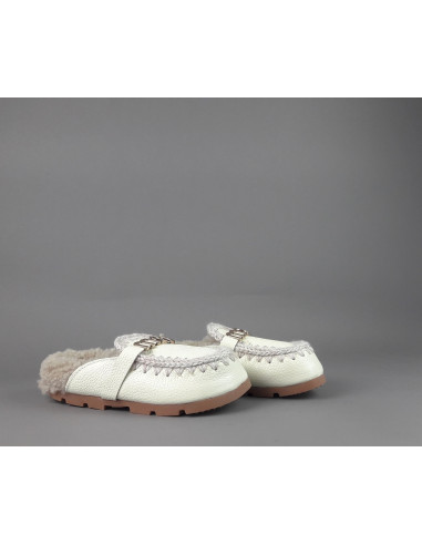 Mou \ Slipper Eskimo Donna Montone Effetto Pelle Martellata Bianco Prezzo 169,00