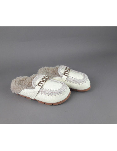 Mou \ Slipper Eskimo Donna Montone Effetto Pelle Martellata Bianco Prezzo 169,00
