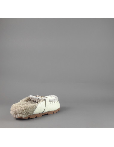 Mou \ Slipper Eskimo Donna Montone Effetto Pelle Martellata Bianco Prezzo 169,00