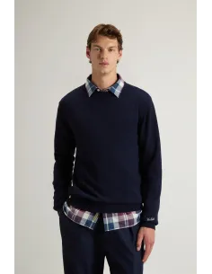 Woolrich \ Maglia Uomo Girocollo Lana Blu Scuro Prezzo 150,00