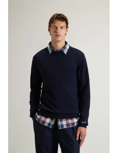 Woolrich \ Maglia Uomo Girocollo Lana Blu Scuro Prezzo 150,00