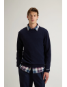 Woolrich \ Maglia Uomo Girocollo Lana Blu Scuro Prezzo 150,00