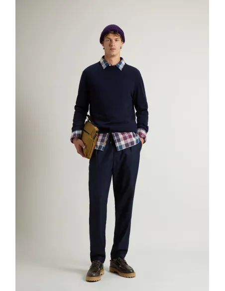 Woolrich \ Maglia Uomo Girocollo Lana Blu Scuro Prezzo 150,00