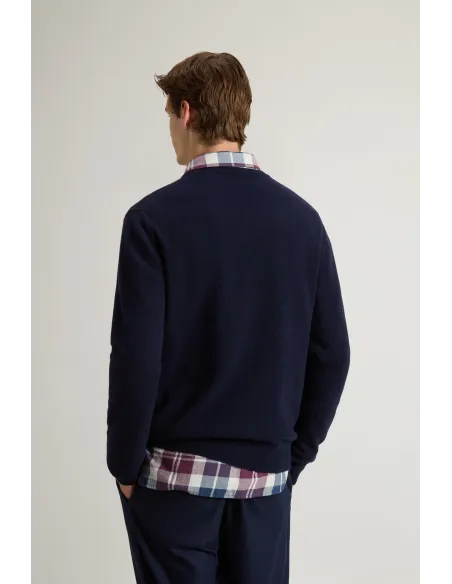 Woolrich \ Maglia Uomo Girocollo Lana Blu Scuro Prezzo 150,00