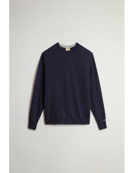 Woolrich \ Maglia Uomo Girocollo Lana Blu Scuro Prezzo 150,00