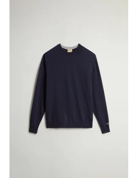 Woolrich \ Maglia Uomo Girocollo Lana Blu Scuro Prezzo 150,00