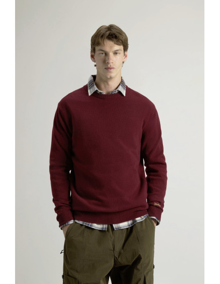 Woolrich \ Maglia Uomo Girocollo Lana Bordeaux Prezzo 150,00