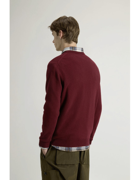 Woolrich \ Maglia Uomo Girocollo Lana Bordeaux Prezzo 150,00
