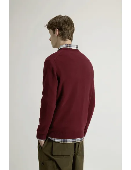 Woolrich \ Maglia Uomo Girocollo Lana Bordeaux Prezzo 150,00