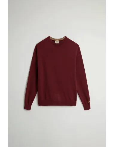 Woolrich \ Maglia Uomo Girocollo Lana Bordeaux Prezzo 150,00