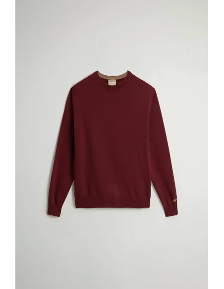 Woolrich \ Maglia Uomo Girocollo Lana Bordeaux Prezzo 150,00