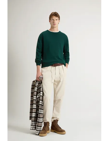 Woolrich \ Maglia Uomo Girocollo Lana Verde Scuro Prezzo 150,00