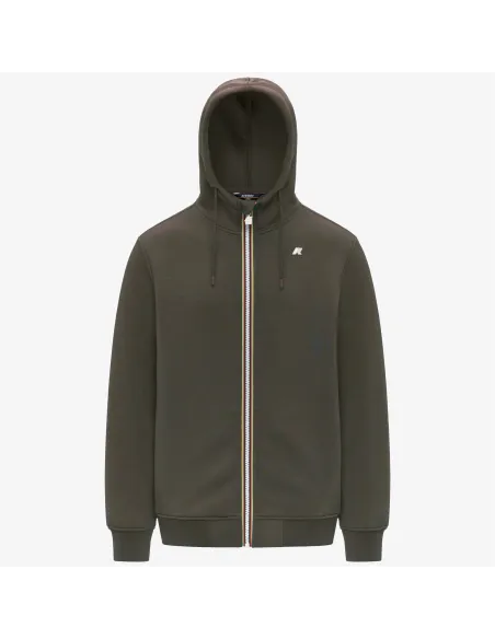 K-Way \ Felpa Giacca Uomo Rainer Scuba Stretch Verde Militare Scuro Prezzo 150,00