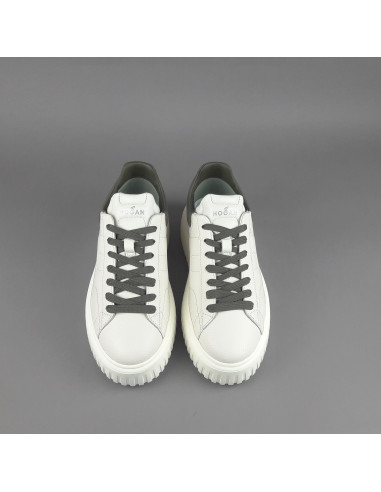 Hogan --- Stripes Uomo Pelle Martellata Bianco Opaco Prezzo 430,00