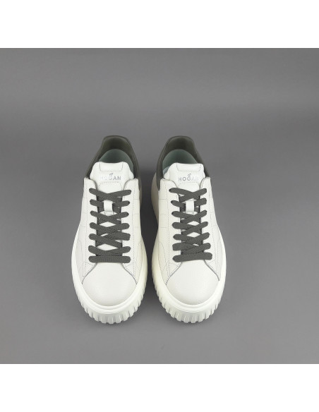 Hogan --- Stripes Uomo Pelle Martellata Bianco Opaco Prezzo 430,00