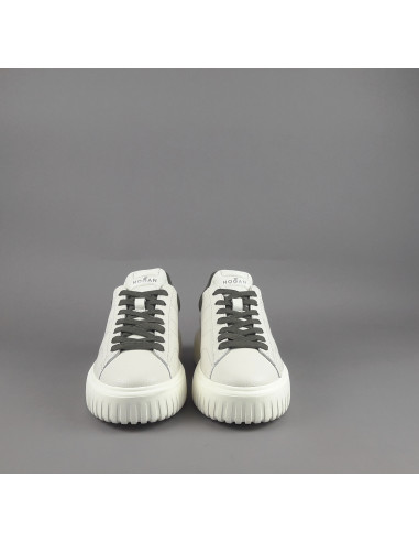 Hogan --- H Stripe Uomo H645 Pelle Martellata Bianco Opaco Prezzo 430,00