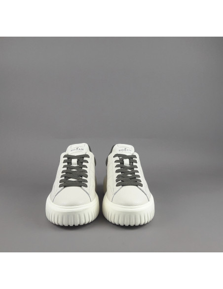 Hogan --- H Stripe Uomo H645 Pelle Martellata Bianco Opaco Prezzo 430,00