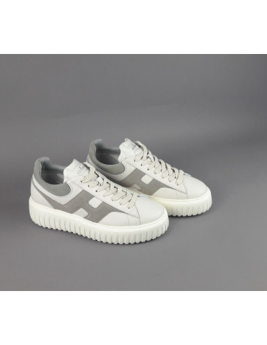 Hogan --- H Stripe Uomo H645 Pelle Martellata Bianco Opaco Prezzo 430,00