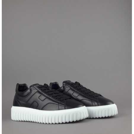 Hogan --- H Stripe Uomo H645 Pelle Nappa Nero Prezzo 430,00