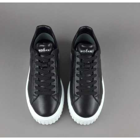 Hogan --- H Stripe Uomo H645 Pelle Nappa Nero Prezzo 430,00