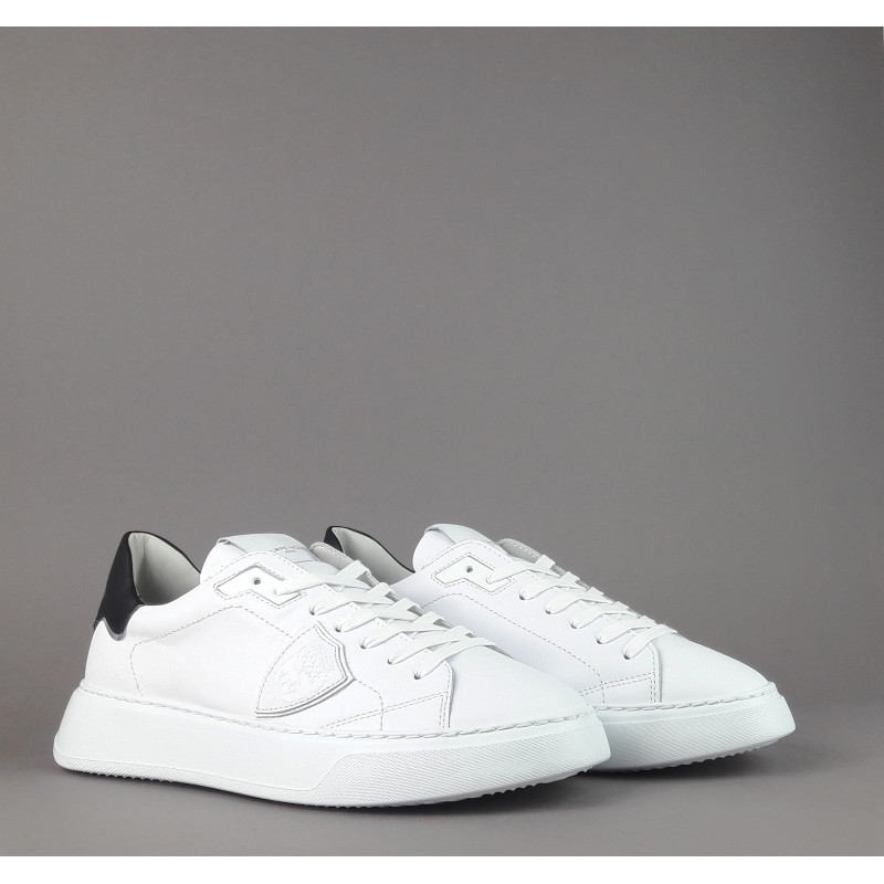 Philippe Model --- Temple Uomo Pelle Bianco Spoiler Nero Prezzo 320,00