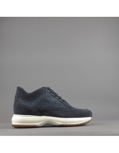 Hogan --- Interactive Uomo Camoscio Tela Denim Blu Scuro Prezzo 420,00