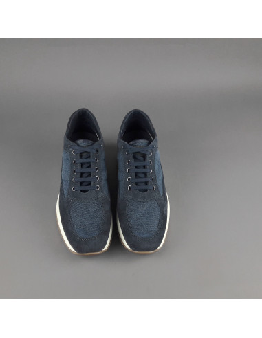 Hogan --- Interactive Uomo Camoscio Tela Denim Blu Scuro Prezzo 420,00