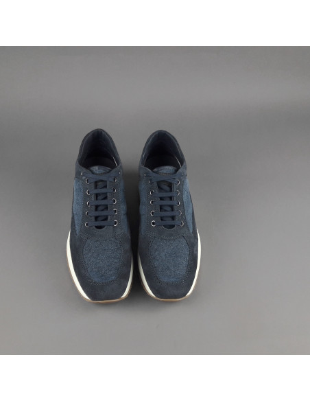 Hogan --- Interactive Uomo Camoscio Tela Denim Blu Scuro Prezzo 420,00