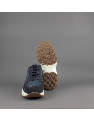 Hogan --- Interactive Uomo Camoscio Tela Denim Blu Scuro Prezzo 420,00