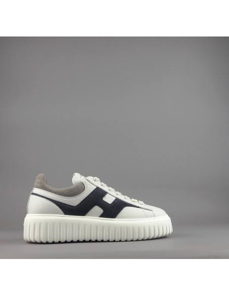 Hogan --- Stripe Uomo Pelle Martellata Bianco Opaco Prezzo 430,00