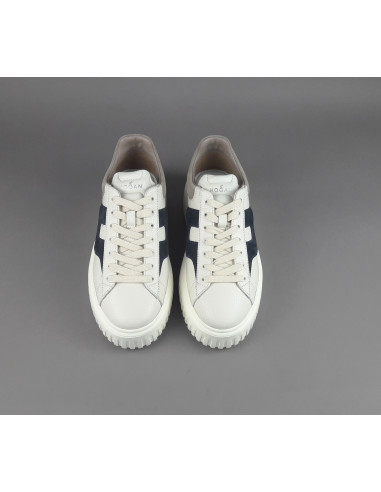 Hogan --- Stripe Uomo Pelle Martellata Bianco Opaco Prezzo 430,00