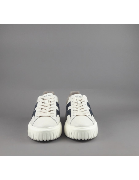 Hogan --- Stripe Uomo Pelle Martellata Bianco Opaco Prezzo 430,00