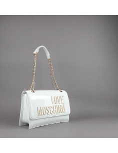 Love Moschino --- Borsa A Spalla Donna Pu Vernice Bianco Prezzo 195,00
