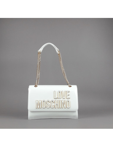 Love Moschino --- Borsa A Spalla Donna Pu Vernice Bianco Prezzo 195,00