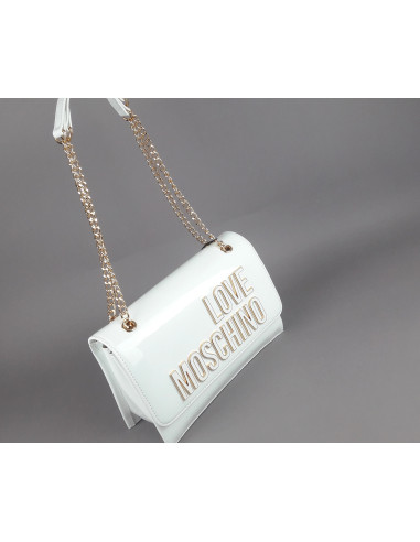 Love Moschino --- Borsa A Spalla Donna Pu Vernice Bianco Prezzo 195,00