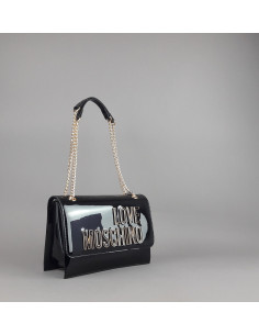 Love Moschino --- Borsa A Spalla Donna Pu Vernice Nero Prezzo 195,00