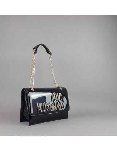 Love Moschino --- Borsa A Spalla Donna Pu Vernice Nero Prezzo 195,00